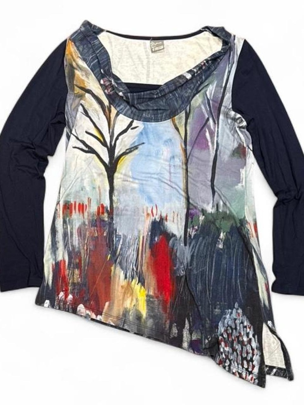 Y2K Dolcezza JPG Style Asymmetrical Mesh Longsleeve Shirt